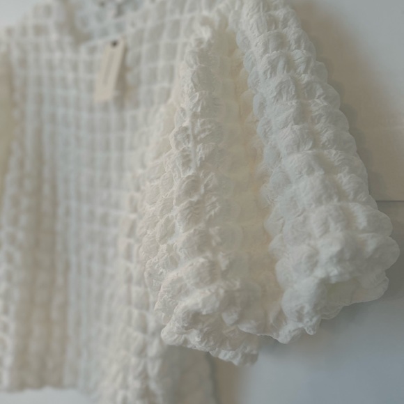 Anthropologie Textured Puff-Sleeve Top - Picture 6 of 6